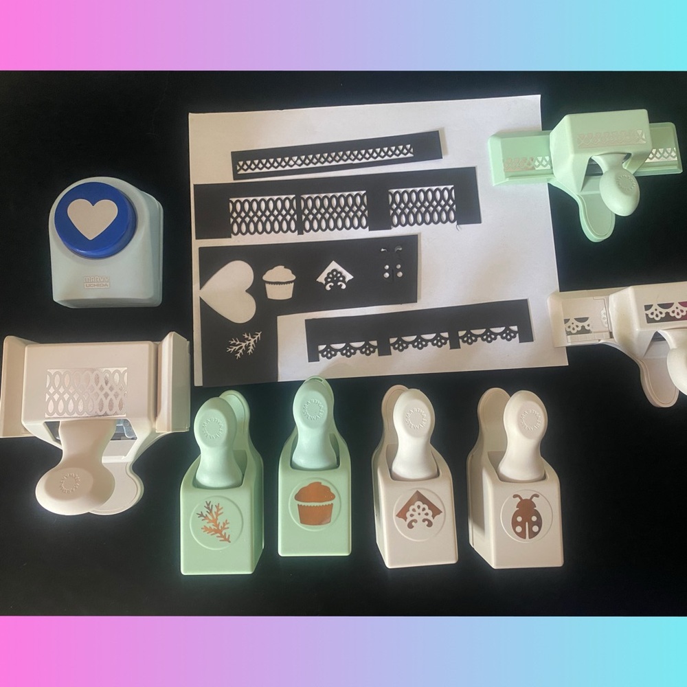 Martha Stewart-Craft Punch lot with Heart, Cupcake and multible boarder Designs